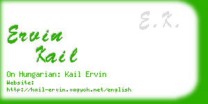 ervin kail business card